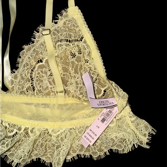 Victoria’s Secret NWT Elegant Yellow Lace Bralette - Picture 2 of 3